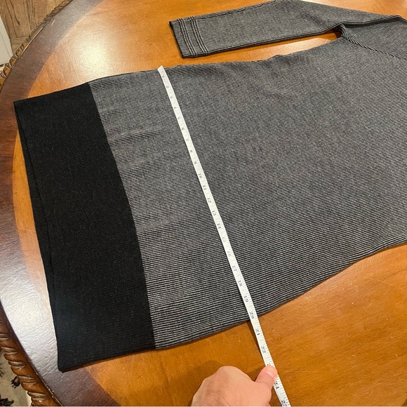 Toad & Co Merino Wool Uptown Sweater Dress Gray/Black Large Cowl Long-Sleeve - Picture 10 of 16